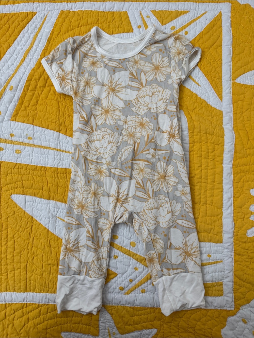 LIKE NEW! Limited Edition “Magnolia Blossoms” S/S Romper (3-6mo)